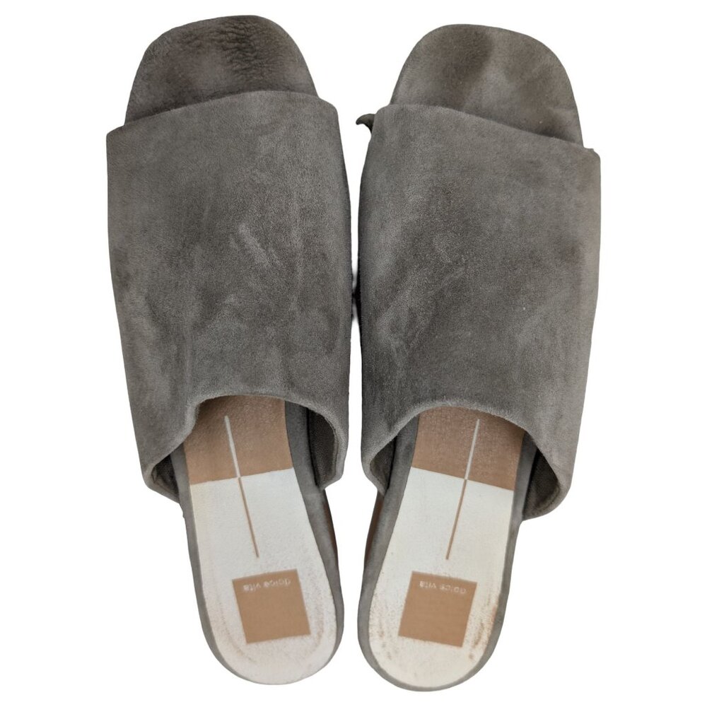 Dolce Vita Dorado Clogs Womens Sage Green Suede Wood Sole Platform Size 10 - Picture 7 of 14
